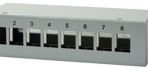 LogiLink Boîtier en acier pour 8 modules Keystone, gris
