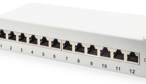 DIGITUS Panneau de brassage 10" Cat.6A, blindé, 12 ports, 1U