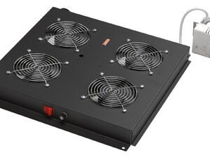 DIGITUS Unité de ventilation, 4 ventilateurs, noir