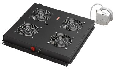 DIGITUS Unité de ventilation, 4 ventilateurs, noir