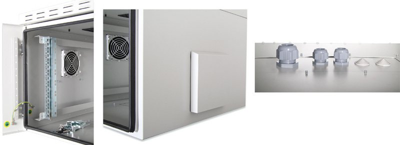 DIGITUS Coffret mural 19" OUTDOOR, 9 U, gris clair
