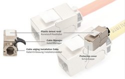 DIGITUS Module Keystone cat. 6A, blindé, gris