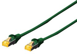 DIGITUS Câble de brassage Cat.6A, S/FTP, 0,25 m, vert
