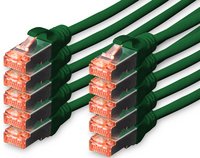 DIGITUS Câble de brassage Cat.6, S/FTP, 3,0 m, par 10, vert
