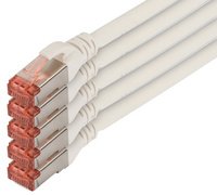 DIGITUS Câble patch Cat. 6, S/FTP, 10,0 m, set de 5, noir