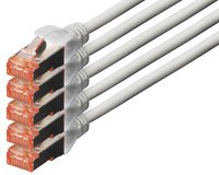 DIGITUS Câble patch Cat. 6, S/FTP, 20,0 m, set de 5, gris