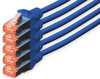 DIGITUS Câble patch Cat. 6, S/FTP, 20,0 m, set de 5, gris