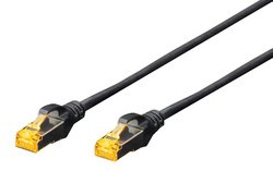 DIGITUS Câble de brassage Cat.6A, S/FTP, 0,25 m, par 10,bleu