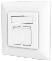 DIGITUS Unterputzdose Kat. 6A, Klasse EA, 2x RJ45, reinweiß