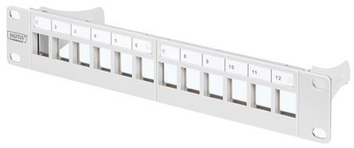 DIGITUS Panneau de brassage modulaire 10", 12 ports, gris