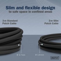 DIGITUS Câble de brassage Slim, cat. 6A, F/FTP, 0,3 m, jaune