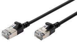 DIGITUS Câble de brassage Slim, cat. 6A, F/FTP, 3,0 m, noir
