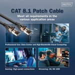 DIGITUS Câble de brassage, cat. 8.1, S/FTP, 1,0 m, noir