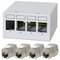 LogiLink Panneau de brassage cat.6A, 4 ports, gris clair