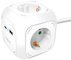 LogiLink Steckdosenwürfel, 4-fach + 2x USB, weiß