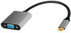 LogiLink Câble adaptateur USB-C - VGA, 0,15 m, noir/gris