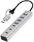 LogiLink Hub USB 3.0, 7 ports, 4x USB-A / 3x USB-C, argent