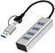 LogiLink Hub USB 3.0, 4 ports, 4x USB-A, argent