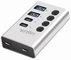 LogiLink Hub USB 3.2, 4 ports, interrupteurs on/off, argent