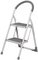 Bradas Escabeau pliable en acier, 2 niveaux, blanc/gris