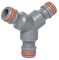 Bradas Connecteur de tuyau WHITE LINE en Y, 1/2", gris