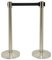 Securit Set de 2 poteaux d'accueil RETRACTABLES, chrome/noir