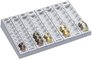 WEDO Monnayeur monobloc avec 8 rangées amovibles, gris