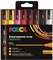 POSCA Marqueur à pigment PC-5M, étui de 8, couleurs chaudes