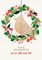CACTUS Weihnachtskarte "Kranz & Vogel", mit Holzapplikation