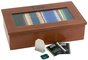 APS Boîte à thé et infusion, en bois, 4 cases, brun foncé