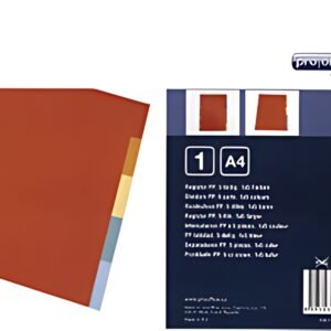 proOFFICE Intercalaires en plastique, uni, A4, 10 touches