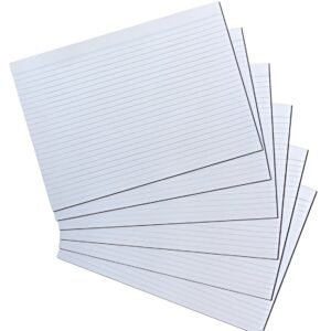 herlitz Fiches bristol, A4, ligné, blanc