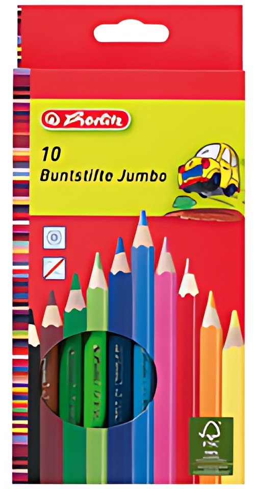 herlitz Crayons de couleur Jumbo, hexagonal, étui en carton