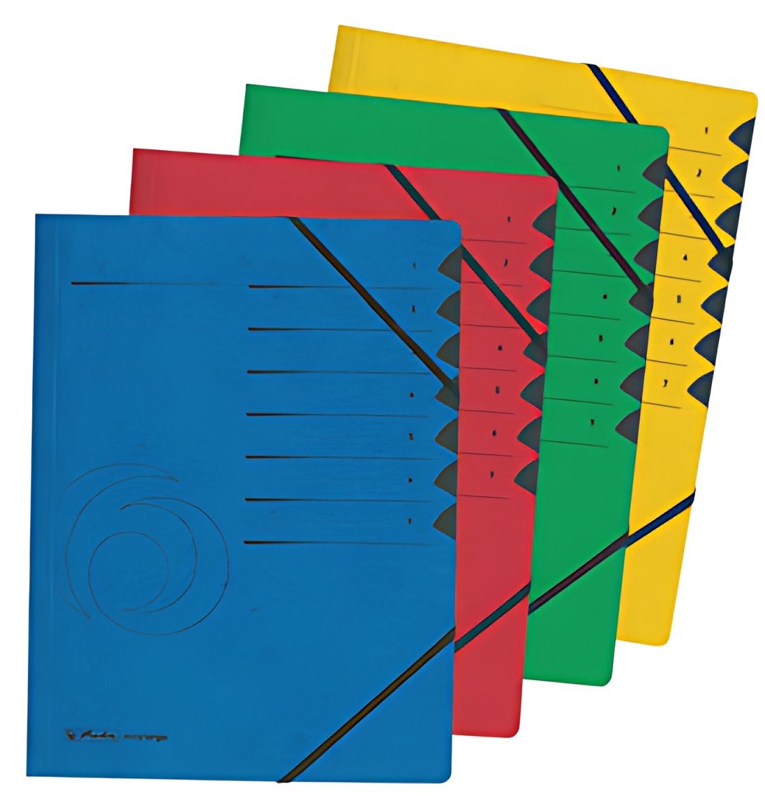 herlitz Trieur easyorga, A4, carton, 7 compartiments, bleu