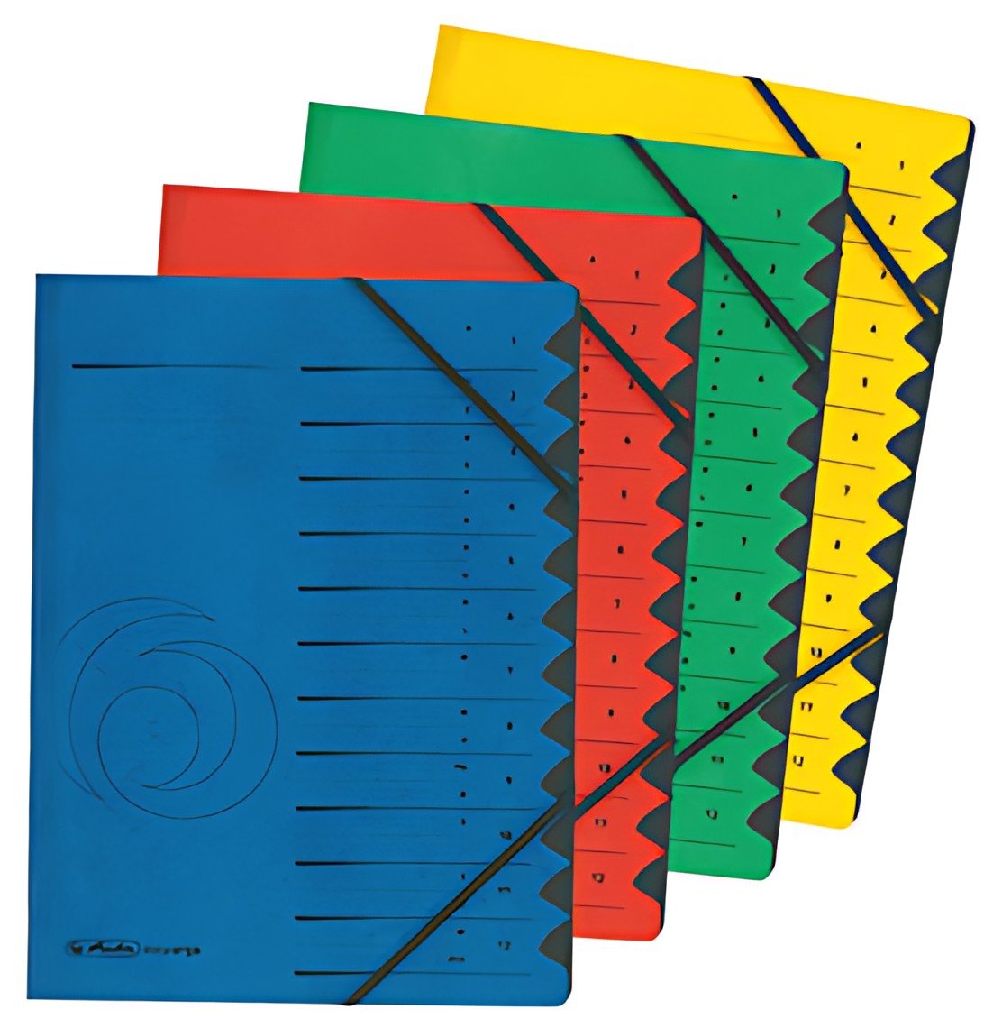 herlitz Trieur easyorga, A4, carton, 12 compartiments, rouge