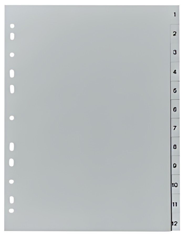 herlitz Intercalaires en plastique, chiffres, A4, 12 touches