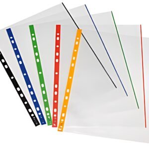 herlitz Pochette perforée, A4, transparent, bord coloré