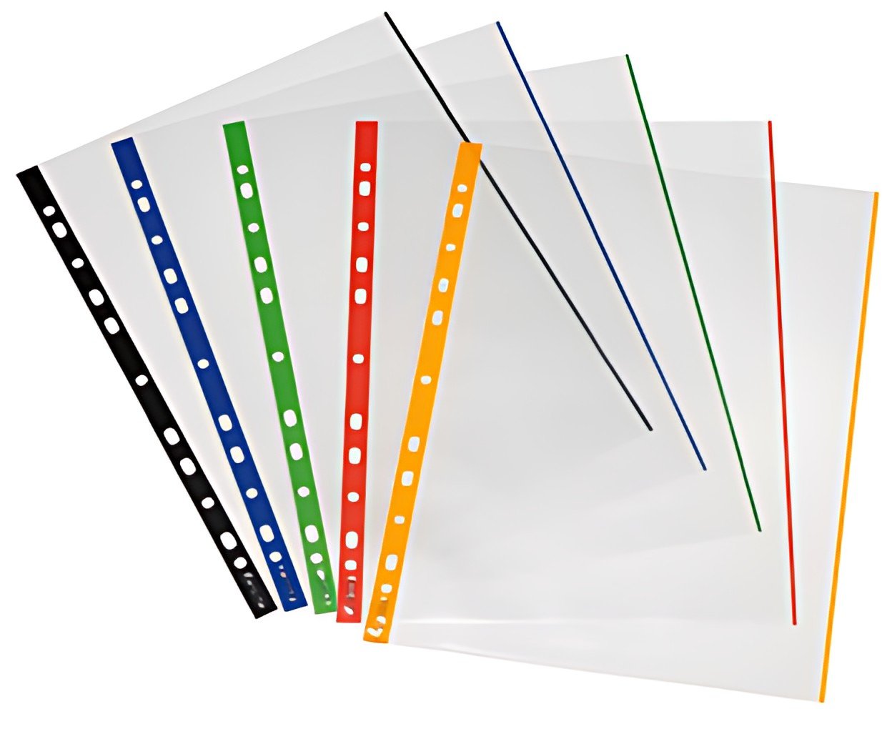 herlitz Pochette perforée, A4, transparent, bord coloré