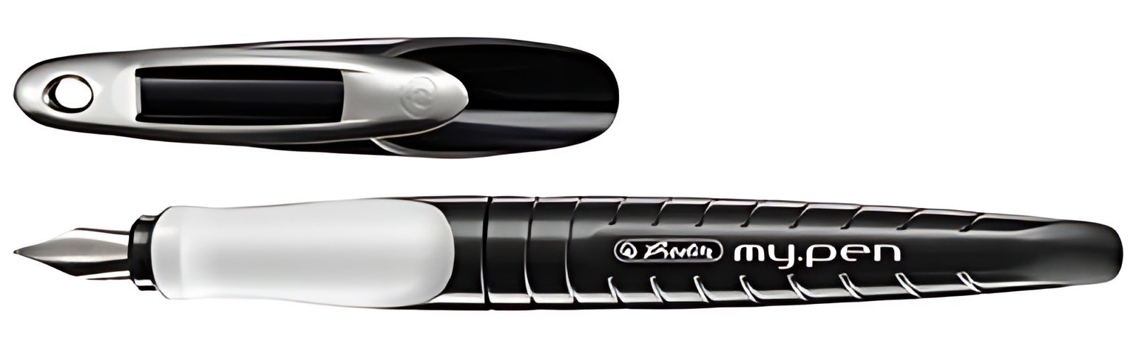 herlitz Stylo plume my.pen, plume: L, blanc / noir/noir