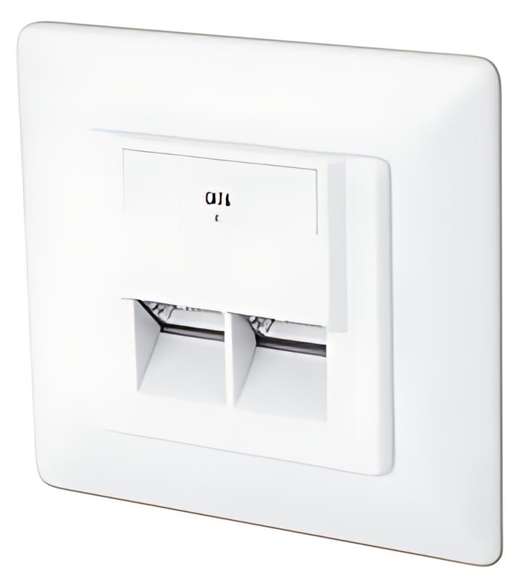 DIGITUS Boîtier d'encastrement, cat.6, classe E, 2 x RJ45,