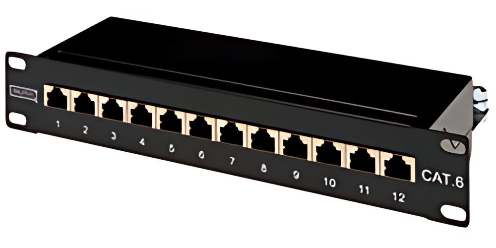 DIGITUS Panneau de brassage Cat.6, classe E, 12 x RJ45, 1U