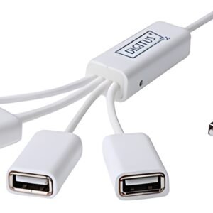 DIGITUS Hub USB 2.0 à câble, 4 ports, blanc