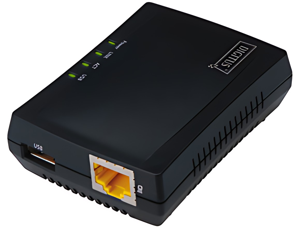 DIGITUS Mini Serveur d'impression multifonctions, 1 x USB2.0