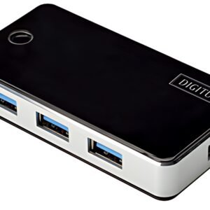 DIGITUS Hub USB 3.0, 4 ports, bloc d'alimentation incl, noir