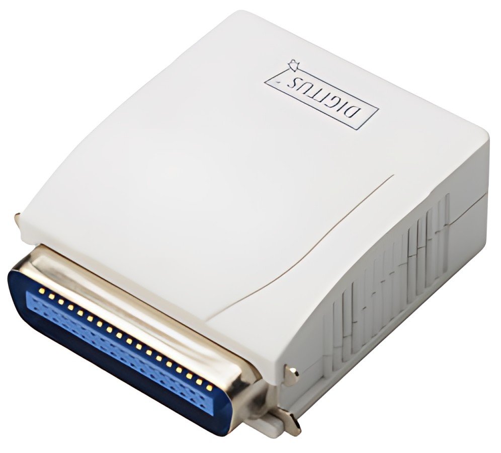 DIGITUS Serveur d'impression Fast Ethernet, parallèle, blanc