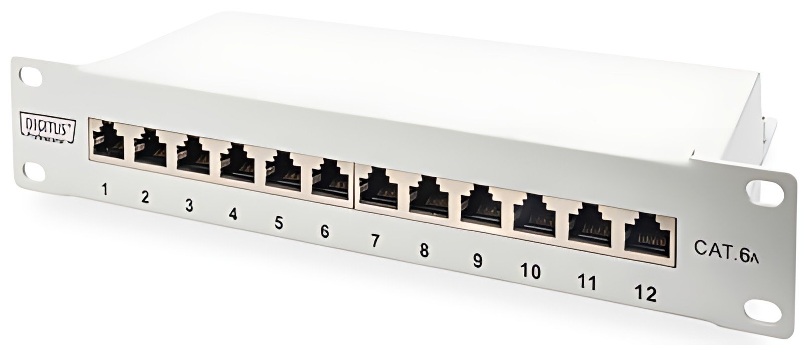 DIGITUS Panneau de brassage 10" Cat.6A, blindé, 12 ports, 1U