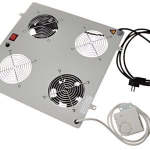 DIGITUS Unité de ventilation, 2 ventilateurs, gris clair