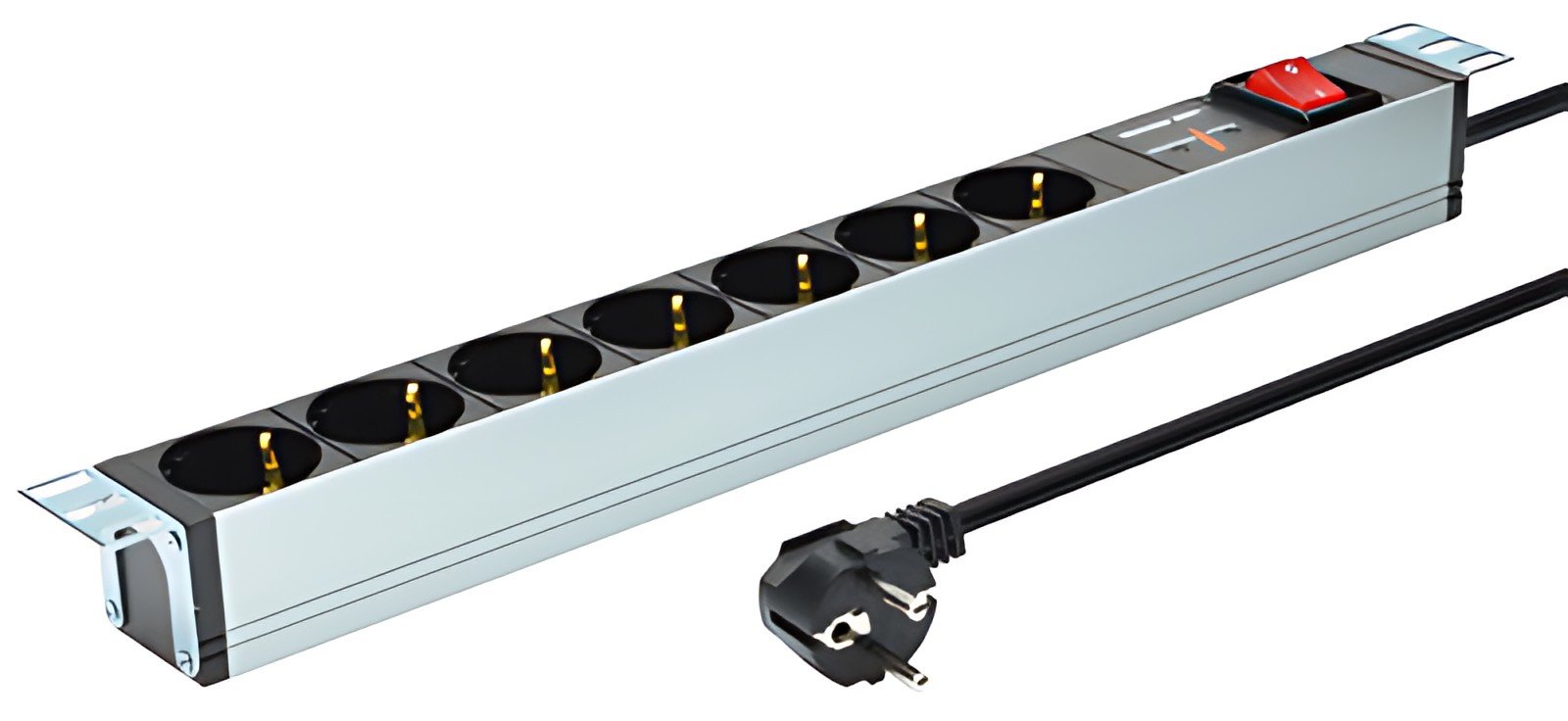 Multiprise DIGITUS 19" à 7 prises, avec protection contre les surtensions