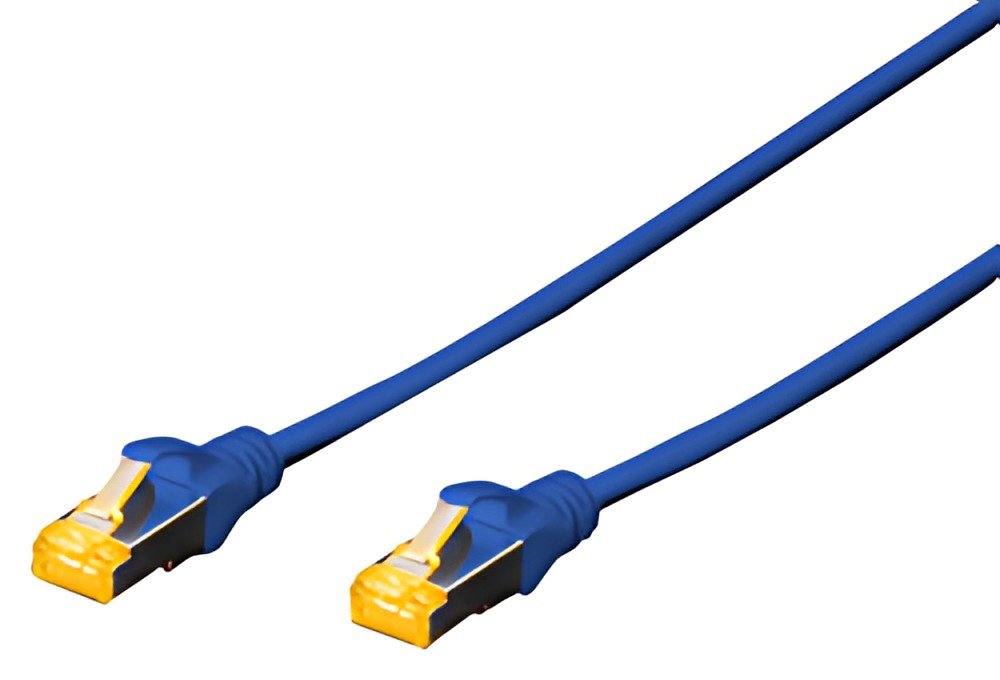 DIGITUS Câble de brassage Cat.6A, S/FTP, 2,0 m, bleu