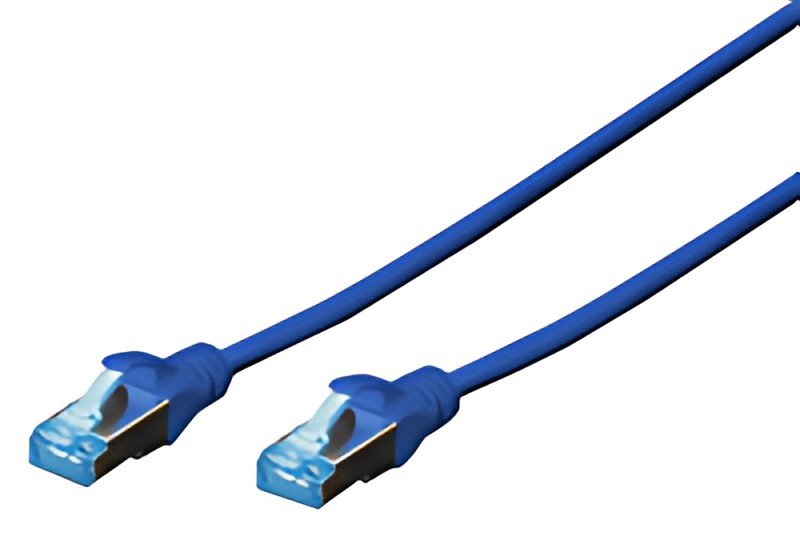 DIGITUS Câble patch Cat. 5e, SF/UTP, 1,0 m, bleu